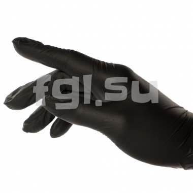 Перчатки нитриловиниловые XS черные, 50пар