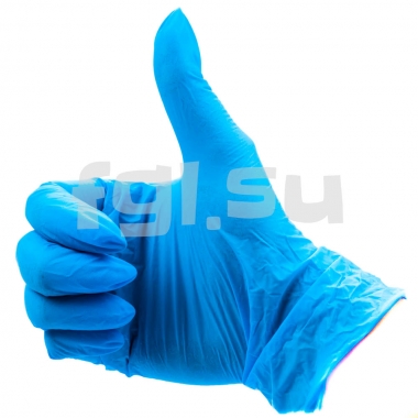 Перчатки нитриловиниловые S голубые, 50пар